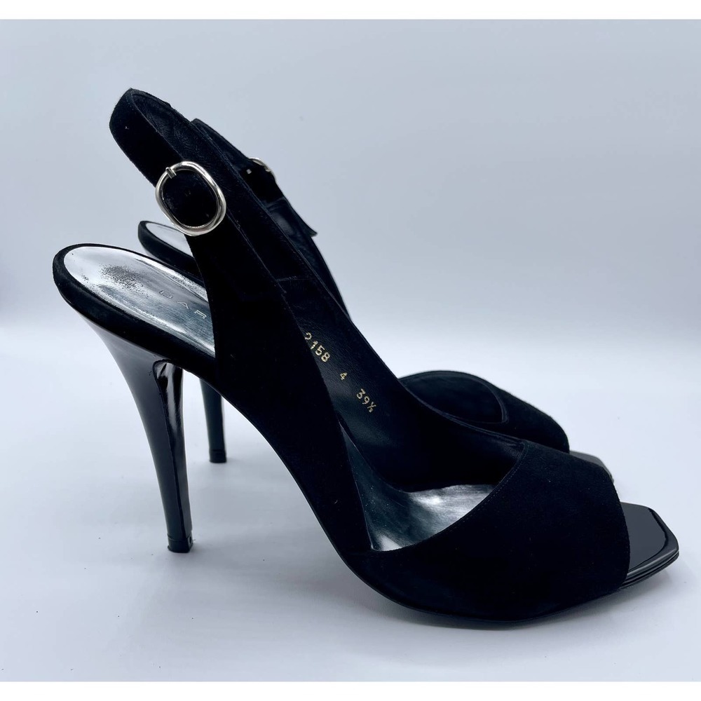 Barbara Bui Square Toe Asymmetrical Slingback Bla… - image 1